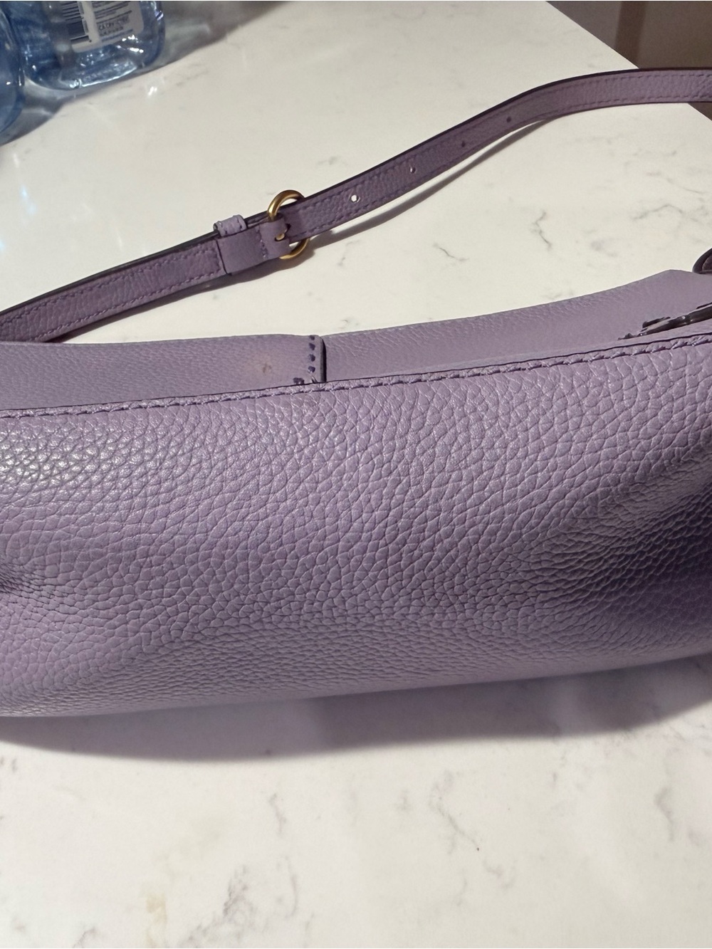 Tory Burch Lavender Leather Shoulder Pouch with Logo - Picture 3 of 13